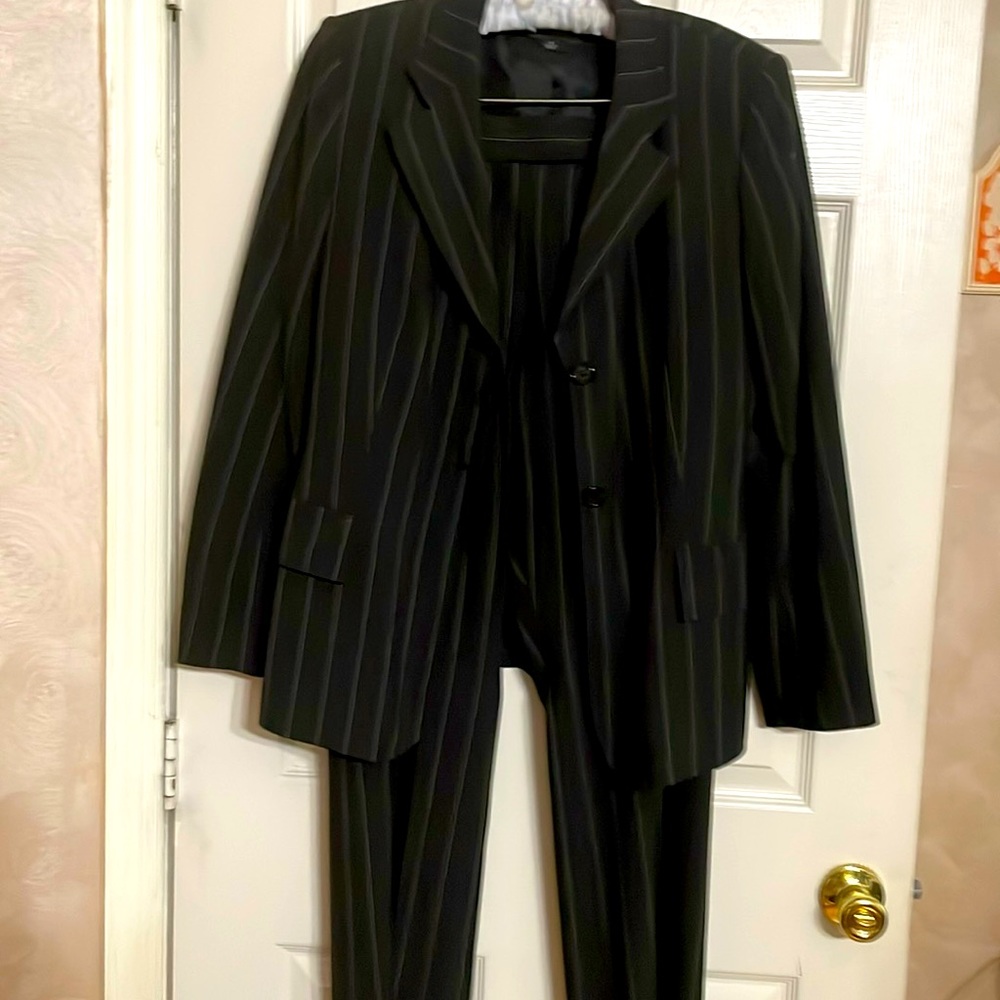 Anne Klein pin-striped pants suit.